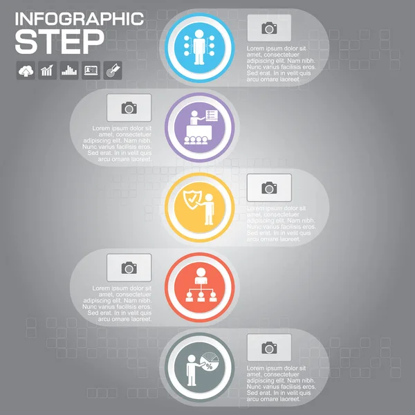 Βήματα Infographic Στοιχεία Σχεδιασμού Για Την Επιχείρησή Σας Διανυσματική Εικονογράφηση — Διανυσματικό Αρχείο