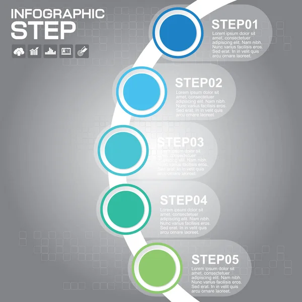 Passos Elementos Design Infográfico Para Sua Ilustração Vetor Negócios — Vetor de Stock