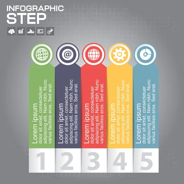 Timeline Infografica Modello Progettazione Con Opzioni Diagramma Processo Vettoriale Eps10 — Vettoriale Stock