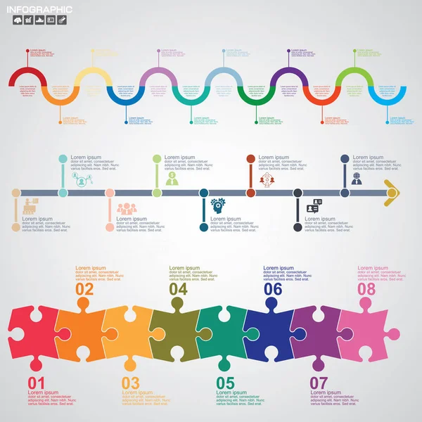 Timeline Infographics Σχεδιαστικό Πρότυπο Επιλογές Διάγραμμα Διαδικασίας Διάνυσμα Eps10 Εικονογράφηση — Διανυσματικό Αρχείο