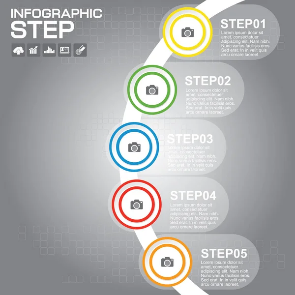 Elementi Progettazione Infografica Passaggi Tua Illustrazione Vettoriale Aziendale — Vettoriale Stock