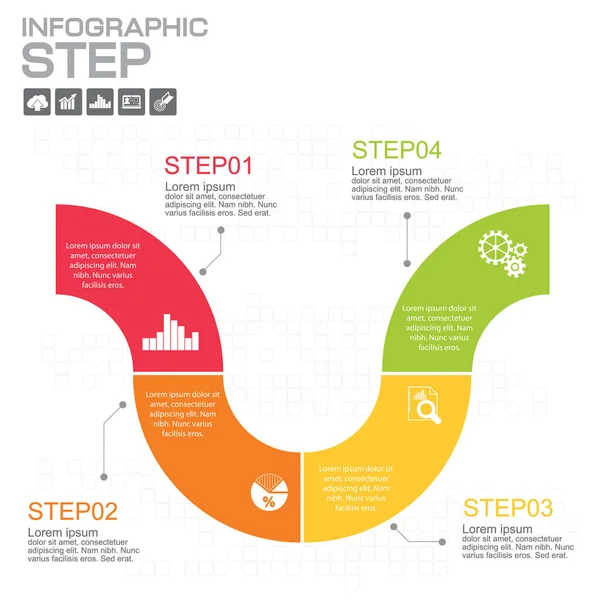 Tidslinje Infographics Design Mall Med Alternativ Processdiagram Vektor Eps10 Illustration — Stock vektor