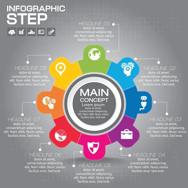 Schritte Infografik Designelemente Für Ihre Business Vector Illustration — Stockvektor