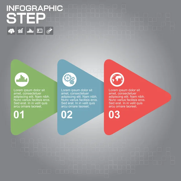 Freccia Infografica Modelli Timeline Imprese — Vettoriale Stock