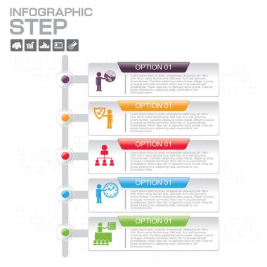 İş Vektörü İllüstrasyonu için Infographic Şablonları.