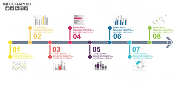 Timeline Infographics Σχεδιαστικό Πρότυπο Επιλογές Διάγραμμα Διαδικασίας Διάνυσμα Eps10 Εικονογράφηση — Διανυσματικό Αρχείο