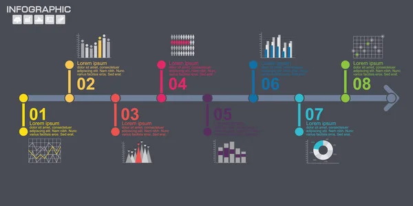 Timeline Infographics Σχεδιαστικό Πρότυπο Επιλογές Διάγραμμα Διαδικασίας Διάνυσμα Eps10 Εικονογράφηση — Διανυσματικό Αρχείο