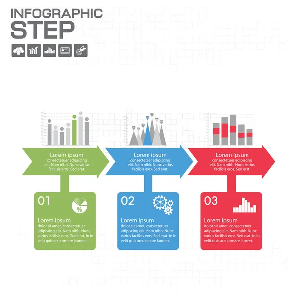 Infographic Arrow Χρονοδιάγραμμα Πρότυπα Για Τις Επιχειρήσεις — Διανυσματικό Αρχείο