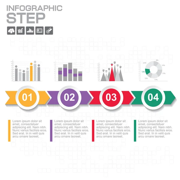 Tidslinje Infographics Design Mall Med Alternativ Processdiagram Vektor Eps10 Illustration — Stock vektor