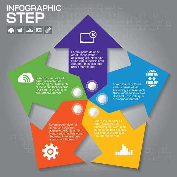 Passos Elementos Design Infográfico Para Sua Ilustração Vetor Negócios — Vetor de Stock