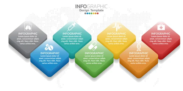 Infografische Vorlage Mit Schritten Oder Optionen Workflow Prozessdiagramm Vektor Eps10 — Stockvektor