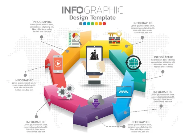 Infografikai Sablon Design Színválasztási Lehetőséggel — Stock Vector