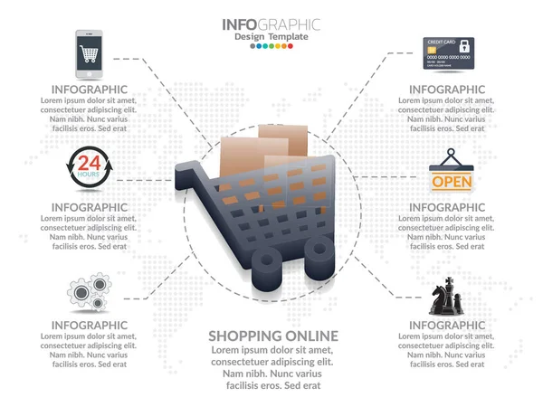 Infografisk Mall Design Med Färgalternativ — Stock vektor