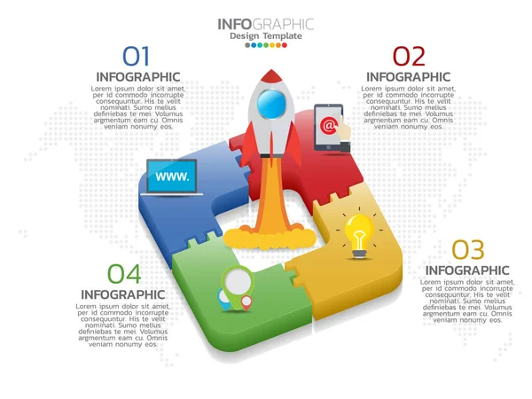 Diseño Plantilla Infográfica Con Opciones Color — Vector de stock