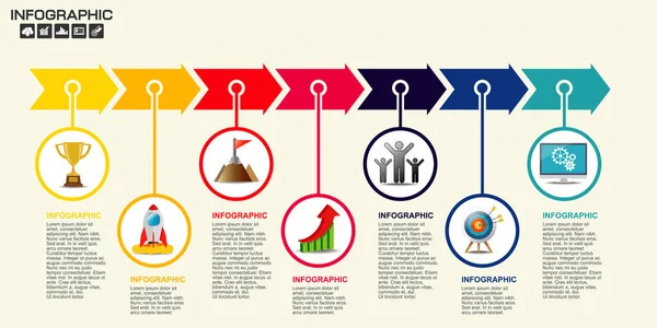 Infographic Arrow Design Template Βήματα Θέση Για Δεδομένα Σας Εικονογράφηση — Διανυσματικό Αρχείο