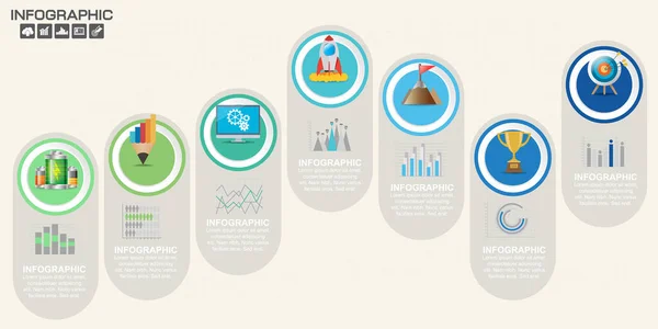 Infographic Διάνυσμα Σχεδιασμού Και Εικονίδια Μπορούν Χρησιμοποιηθούν Για Διάταξη Ροής — Διανυσματικό Αρχείο