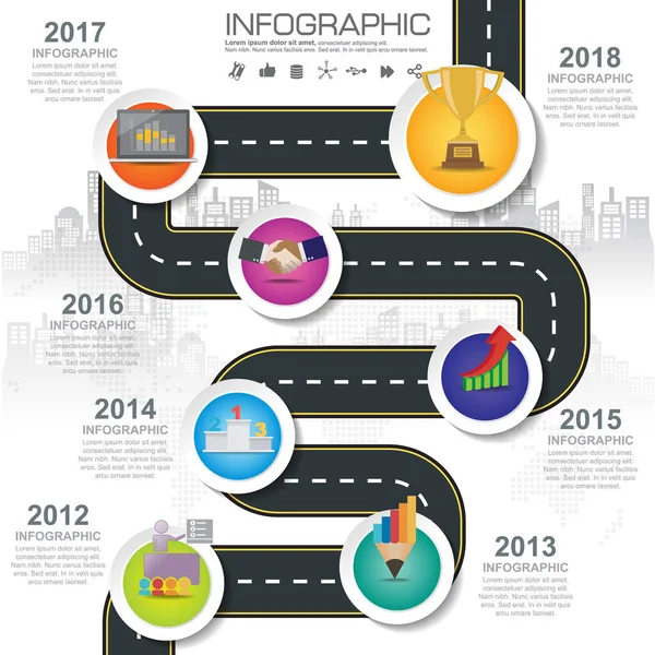 Modèle Conception Infographique Chronologique Avec Options Diagramme Processus — Image vectorielle