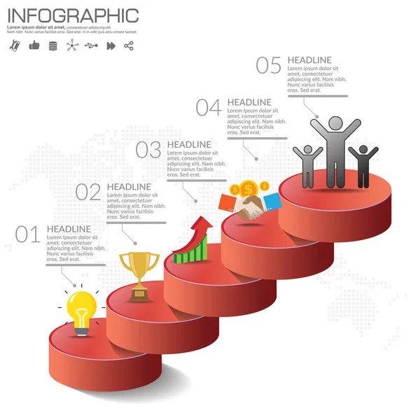 Infografikai Tervezési Vektor Ikonok Használható Munkafolyamat Elrendezése Diagram Jelentés Web — Stock Vector