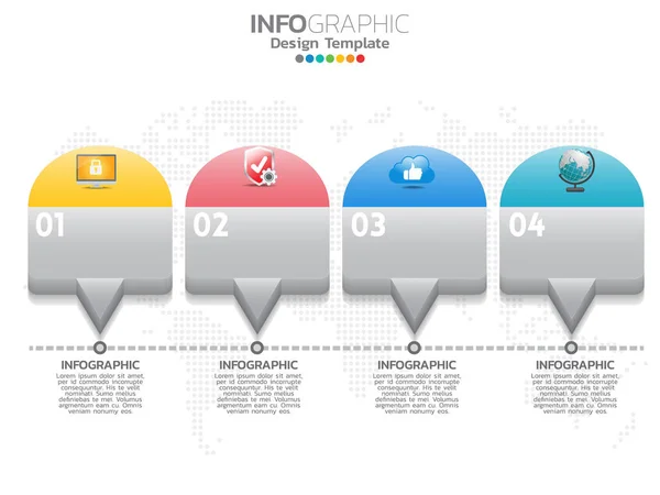 Design Modello Infografico Con Opzioni Colore — Vettoriale Stock