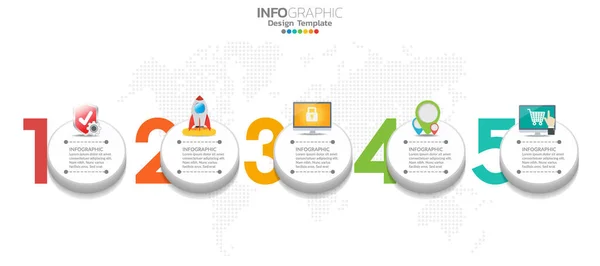 Schritte Zeitleiste Infografik Design Vektor Und Symbole Können Für Workflow — Stockvektor