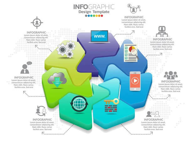 Les Icônes Vectorielles Marketing Conception Infographie Pièces Peuvent Être Utilisées — Image vectorielle