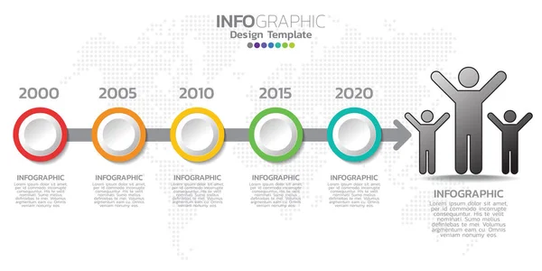 Modèle Infographie Chronologique Avec Flèches Organigramme Infographie Flux Travail Processus — Image vectorielle