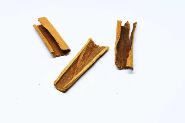Fragrant Cinnamon Sticks Isolated White Background Shadow — Stock Photo, Image