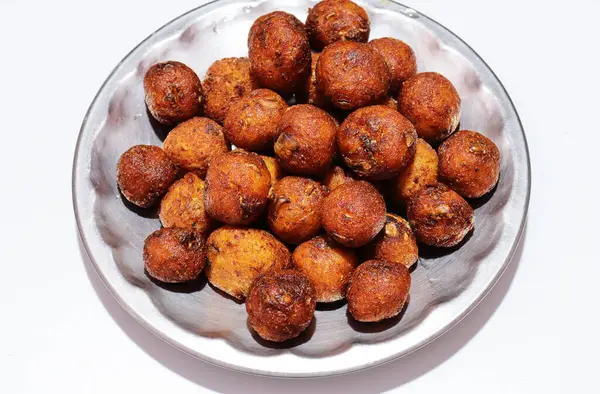 Popularne Jedzenie Indii Suche Warzywa Manchurian Balls Izolowane Białym Tle — Zdjęcie stockowe