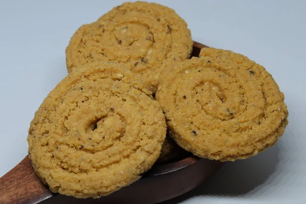 Індійська Вулична Їжа Murukulu Або Roasted Gram Dal Flour Fritters — стокове фото