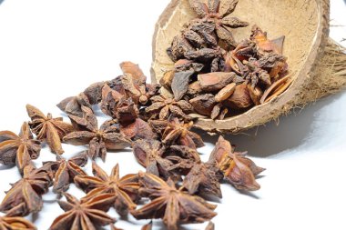 Beyaz arkaplanda izole edilmiş parmotrema perlatum çiçekleri