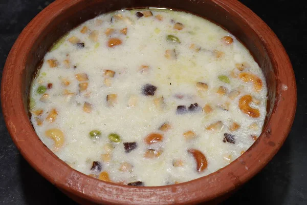 Sago Kheer Sabudana Khir Alimento Dulce Con Olla Barro India — Foto de Stock