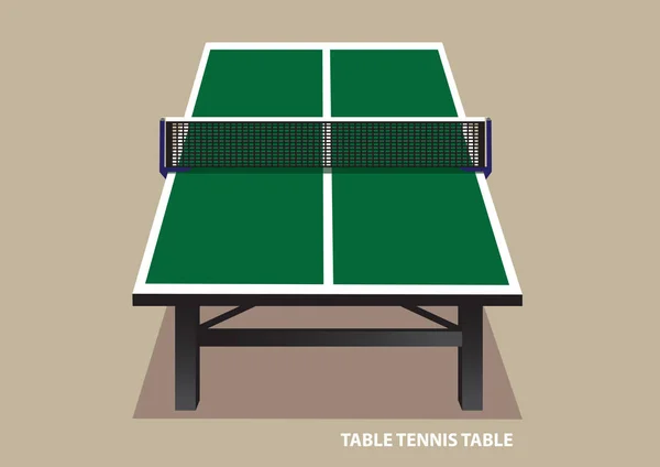 Vektorové Ilustrace Zelené Dřevěné Stolní Tenis Při Pohledu Jednoho Konce — Stockový vektor