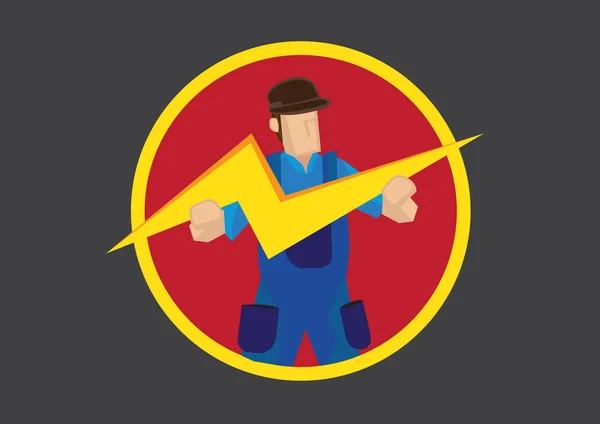 Man with Lightning Symbol Vector Illustration — Stock Vector