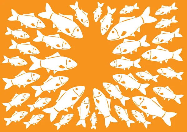 Daire vektör çizim toplantıda balıklar — Stok Vektör