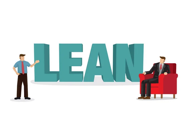 Discussion d'affaires sur la méthodologie de Lean business conce — Image vectorielle