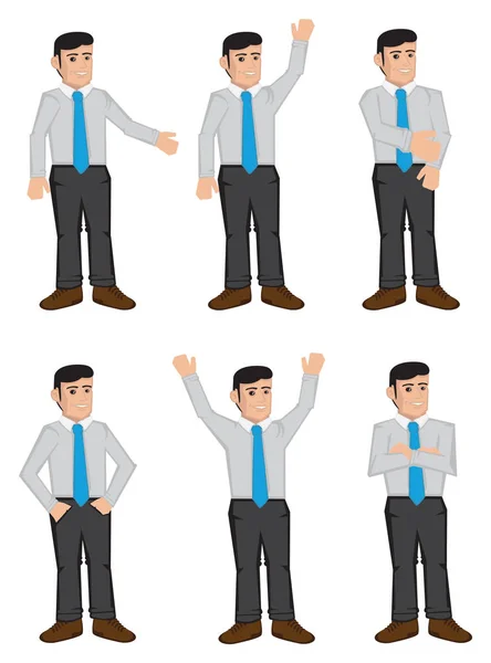 Full Body Businessman Color Icons ภาพวาดเวกเตอร์ — ภาพเวกเตอร์สต็อก