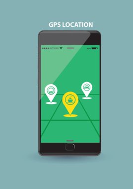 Yeni siyah akıllı telefon GPS uygulaması ile