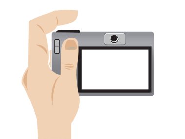 Kamera tutan bir elin vektör Illustration.