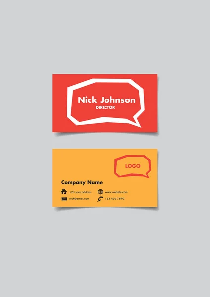 Comunicação Business Name Card Design — Vetor de Stock