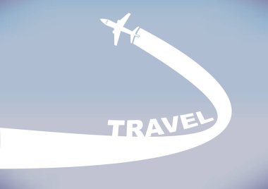 Seyahat Sanayi için Contrails Simgesi ile Uçan Uçak