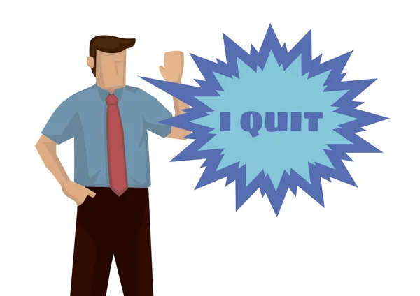 Frustration businessman wanting to quit for his job. Concept of — Stock Vector