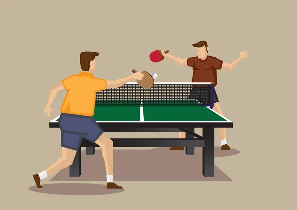 Tafel tennis spel in actie vector cartoon illustratie serie — Stockvector