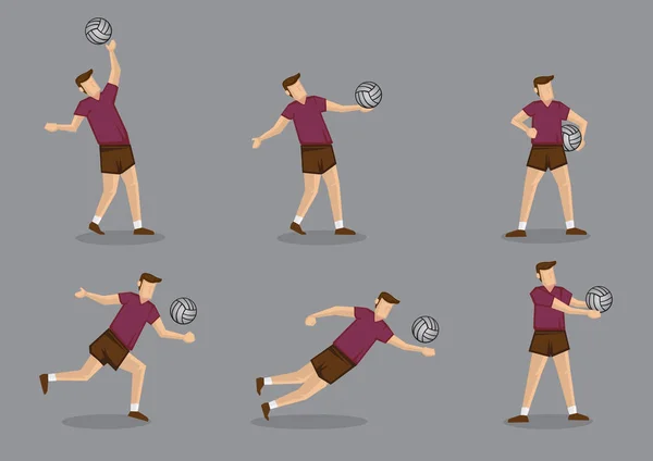 Illustration vectorielle de personnage de joueur de ballon de volley — Image vectorielle