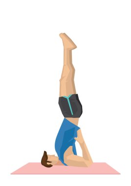 Bir shoulderstan ile yoga güçlü bir adam İllüstrasyon
