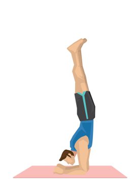 Dirsek pozu ile yoga yapan güçlü bir adamın illüstrasyonu. 