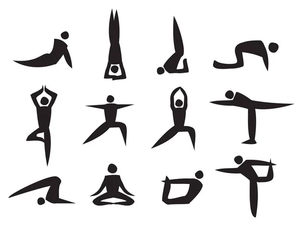 矢量的瑜伽姿势 — 图库矢量图片