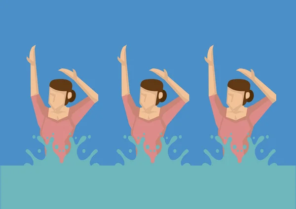 Ilustración vectorial de natación sincronizada — Archivo Imágenes Vectoriales