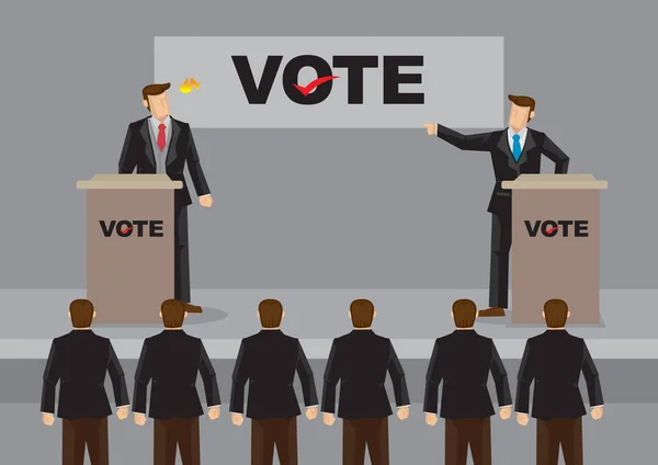 Ognista wyborcza debata kreskówka wektor ilustracja — Wektor stockowy