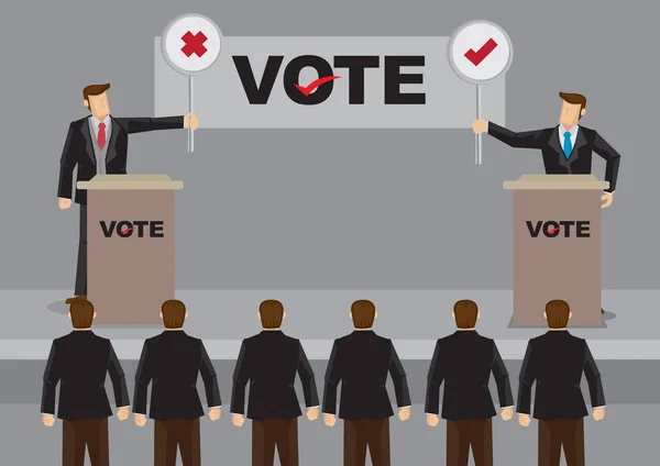 候选人在选举矢量插图辩论 — 图库矢量图片