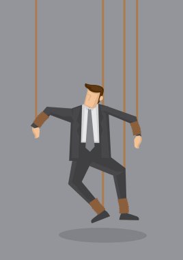 İşadamı String Kukla Vektör Kavramı İllüstrasyon